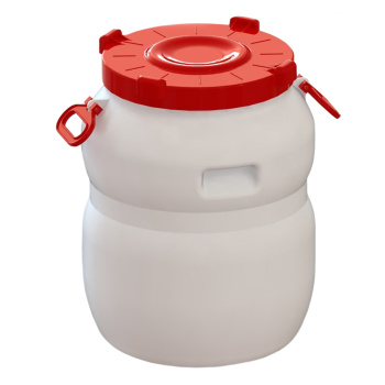 Бочка пластм. 60л с винт. крышкой, с навесн. и углубл. ручк., горл.д.310мм, белая ("Радиан") *1/3