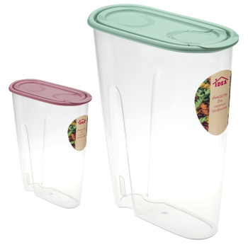 Банка для продуктов пластм. 2,1л 235x90x195мм Прозрачная М1222 ("М-Пластика") *1/20