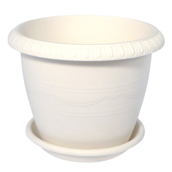 Кашпо пластм. "Lе Jardin" 9.5л, d верха 300мм h240мм с поддоном св. Серый 104-1 (Tek.A.Tek)*1/12