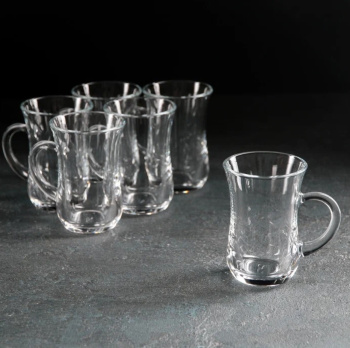 Набор кружек стекло  "Чай и кофе" 145мл 6шт 55411B "Pasabahce" *1/4