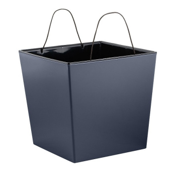 Кашпо пластм. "London CUBE"  4,2л 177х177мм h184мм со вставкой Вулканический серый IG780010026 *1/6