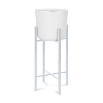 Подставка для цвет.кашпо напольная металл. d280мм, h510мм, квадр.труба мат. Белый ПЦСТ2/МБ "Ника" *1