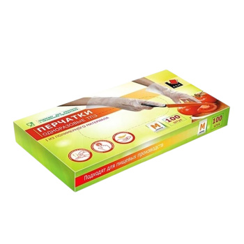 Перчатки полимерные ТПЭ (термопл.эластомер) одноразовые M (средний) 100шт TPE001M "А.Д.М." *1/10