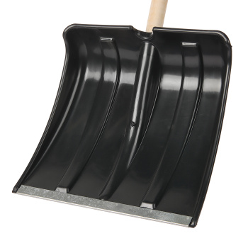 Лопата снегоуб пластик 380*365 с планкой, дерев. черенком "ВИТЯЗЬ"  *5