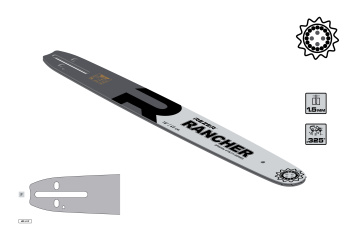 Шина для цепных пил 45см 72звеньев шаг0,325” паз1,5мм Rancher 455 L 8 F REZER *1/20