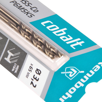 Сверло по металлу 3,20*65/36мм HSS-Co P6M5К5 (2шт) блистер арт.668032 COBALT RENNBOHR *10/40/640