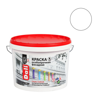Краска акриловая 9 л фасадная DALI, особопрочная, бесцветная база С, матовая