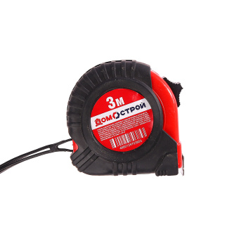 Рулетка 3 м х 18 мм ДомоСтрой, стальная лента, резинопластиковый корпус