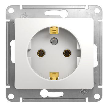 Механизм розетки "Glossa" 1-м. белый с/з GSL000143 *1/20/160