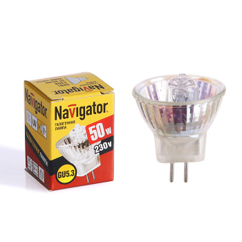 Лампа накаливания галогенная Navigator, GU5.3, MR11, 50 Вт, теплый белый свет