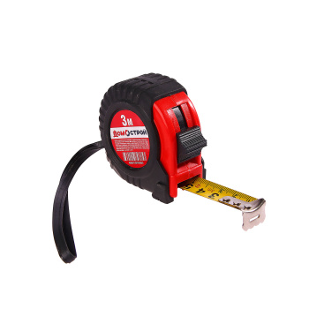 Рулетка 3 м х 18 мм ДомоСтрой, стальная лента, резинопластиковый корпус