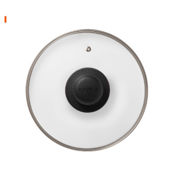 Крышка д/сковороды, кастрюли Стекл. с нерж.ободом,с пароотв. d18см с пласт.р. КС-218 "Сково" *1/12