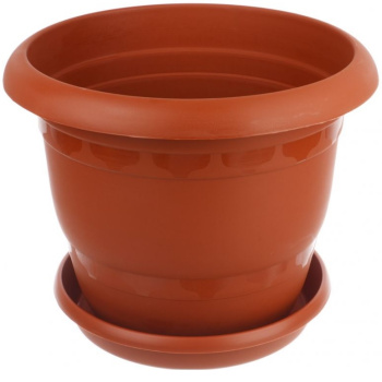 Кашпо пластм. "Toprak" 47,0л d верха 420мм h390мм с поддоном Терракот А5280тр (Копейск)   *1/2