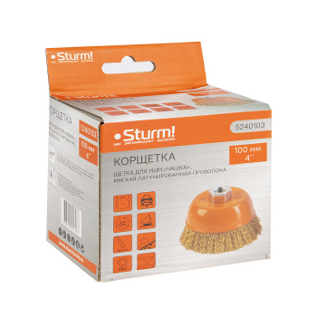 Щетка-насадка "чашка" для УШМ 100 мм STURM латунир. (арт. 5240103) *1/60