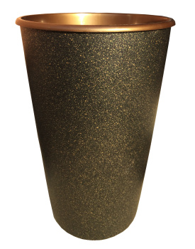 Кашпо пластм.  "Le cone" высокое 41л(вст.18л),d верх.350мм,h600мм Зол.дождь1200-51"Тек.а.Тек"*1