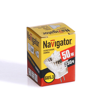 Лампа накаливания галогенная Navigator, GU5.3, MR11, 50 Вт, теплый белый свет