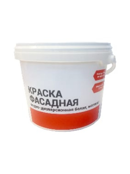 Краска акриловая 10 кг фасадная Первая Цена, белая база А, матовая