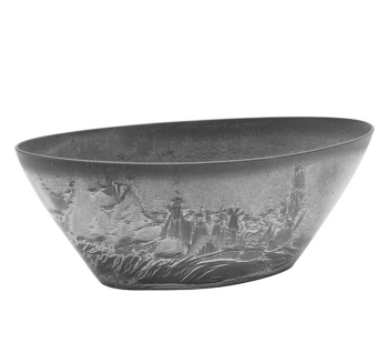 Кашпо пластм. "Микрит" 3.4л овал. 355х170 h130мм Серый слайн М3109 ("М-Пластика") *1/10