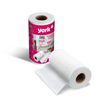 Салфетки для уборки в Рулоне 25х22,5см 100шт с тиснением "соты" 020430 "York" *1/18